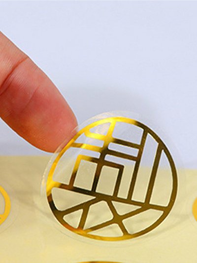 透明烫金不干胶