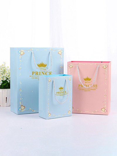 三股绳白卡纸袋